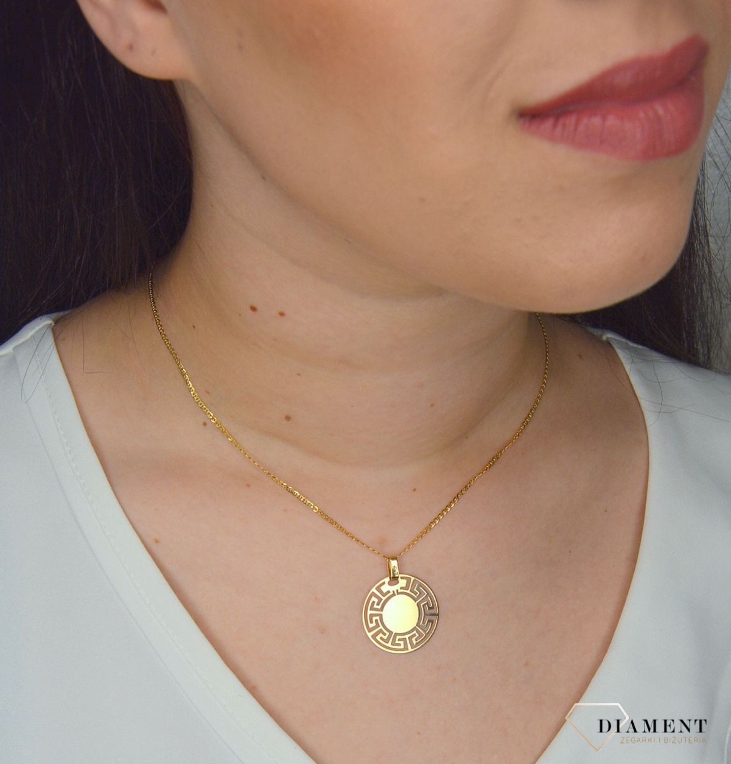 Złota zawieszka 585 kółko wzór grecki DIA-ZA 2702-585.jpg